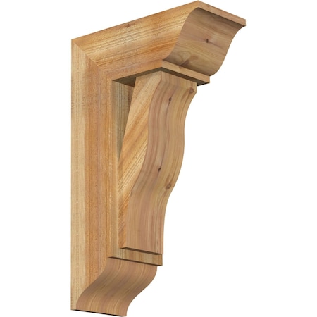 Funston Traditional Rough Sawn Bracket W/ Offset Brace, Western Red Cedar, 8W X 18D X 30H